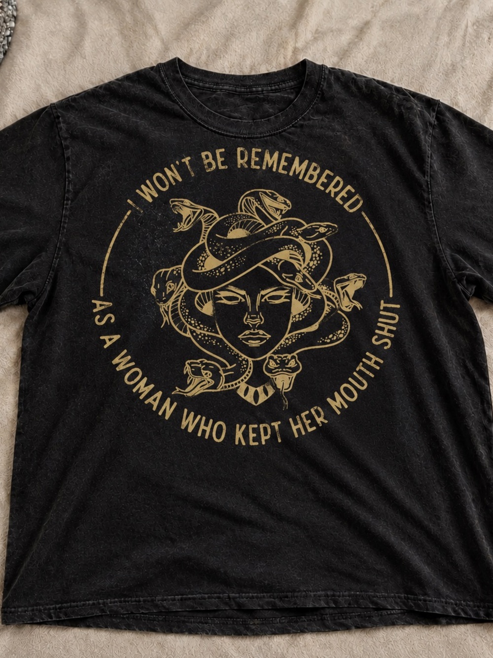 Medusa Snake Graphic Tee Black Gothic Mythology Vintage Unisex Shirt